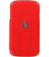 Ferrari FF Series Book Case Real Leather Samsung Galaxy S4 Rood