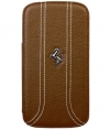 Ferrari FF Series Book Case Real Leather Samsung Galaxy S4 Camel