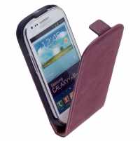 Premium Flip Case Hoesje voor Samsung Galaxy S3 Mini i8190 Paars