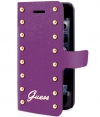 Guess Folio Book Case for Apple iPhone 5 / 5S - Studded Purple