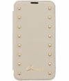 Guess Folio Leather Book Case for Apple iPhone 6 - Studded Cream
