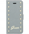 Guess Folio Leather Book Case for Apple iPhone 6 - Studded Silver