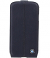 BMW Leather Flip Case Navy Blue for Samsung Galaxy S4 i9505