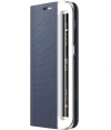 Zenus Metallic Diary BookCase voor Samsung Galaxy S6 Edge - Blauw