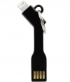 USB Tag lader / Data cable voor Apple Lightning toestellen -Zwart