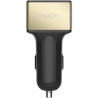 Rock Autolader met Drievoudig USB uitgang (4.8A MAX) - Zwart/Goud