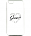 Guess TPU Case Signature Heart voor Apple iPhone 5/5S/SE - Zilver