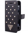 Guess Tessi Leather Book Case for iPhone 5/5S/SE - Studded Black