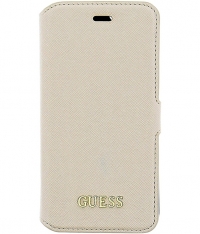 Guess Saffiano PU Leather Book Case voor iPhone 6(S) 4.7" - Beige