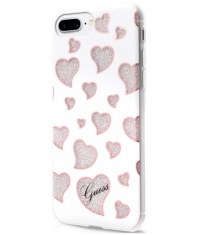 Guess Hearts TPU Back Cover - Apple iPhone 7 Plus (5.5") - Wit