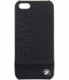 BMW Imprint Real Leather Hard Case - Apple iPhone 5/5S/SE - Zwart