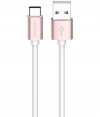 Usams U-Right Standaard USB naar USB-C Kabel (100cm) - Roségoud