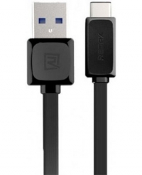 Remax Type-C Platte Standaard USB naar USB-C Kabel (1m) - Zwart