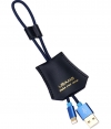 Usams Woven Lightning Kabel met Leren Hoesje (30cm) - Blauw