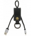 Remax Western Lederen Lightning Kabel met Hoesje (30cm) - Zwart