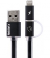 Remax Aurora USB naar Micro USB en Lightning Kabel - Zwart (1m)