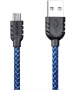 Remax Double Sided USB naar MicroUSB Data Kabel - Blauw (100cm)