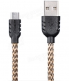 Remax Double Sided USB naar MicroUSB Data Kabel - Goud (100cm)