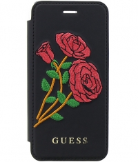 Guess Flower Desire Book Case iPhone 6/6S/7/8 (4.7'') - Zwart