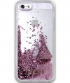 Guess Liquid Glitter Triangle Case - Apple iPhone 5/5S/SE - Roze