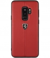 Ferrari Stripe Leather Hard Case - Samsung Galaxy S9 Plus - Rood