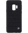 BMW Hexagon Leather Hard Case voor Samsung Galaxy S9 - Zwart