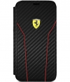 Ferrari On Track Carbon BookCase Apple iPhone X/XS (5.8") - Zwart