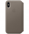 Apple Leather Book Case - Apple iPhone X (5,8'') - Taupe