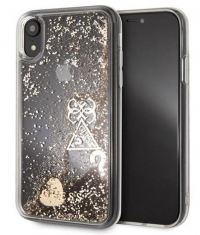 Guess Hearts Liquid Glitter HardCase - iPhone XR (6.1") - Goud