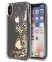 Guess Hearts Liquid Glitter HardCase iPhone XS Max (6.5") - Goud