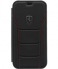 Ferrari Heritage 488 Leather Book Case - iPhone XR (6.1") - Zwart