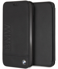 BMW Signature Leather BookCase - iPhone XS Max (6.5'') - Zwart