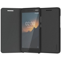Nokia Origineel Slim Flip Case voor Nokia 2.1 (2018) - Zwart