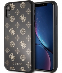 Guess Glitter Peony Hard Case - Apple iPhone XR (6,1") - Zwart