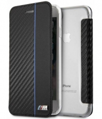 BMW M-Line Carbon Book Case - Apple iPhone 6/6S/7/8 - Zwart