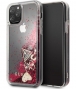 Guess Hearts Liquid Glitter Hard Case iPhone 11 Pro (5.8") - Roze