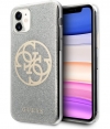 Guess Circle Glitter Hard Cover Apple iPhone 11 (6.1'') - Zilver
