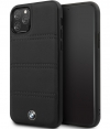BMW Horizontal Lines Leather Hard Case - iPhone 11 Pro - Zwart