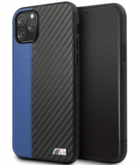 BMW M-Line Contrast Stripe Carbon Case iPhone 11 Pro Max - Blauw