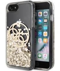 Guess Liquid Glitter Circle Hard Case iPhone 7/8/SE (2020) - Goud