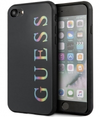 Guess Glitter Multicolor Hard Cover iPhone 7/8/SE (2020) - Zwart