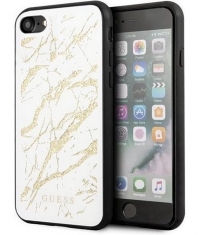 Guess Marble Glitter Hard Case Apple iPhone 7/8/SE (2020) - Wit