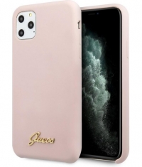 Guess Silicone Retro Hard Case - iPhone 11 Pro Max (6.5'') - Roze