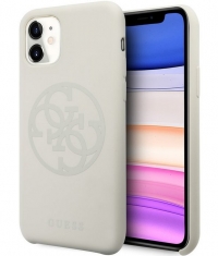 Guess Silicone 4G Circle Hard Case Apple iPhone 11 (6.1'') - Wit