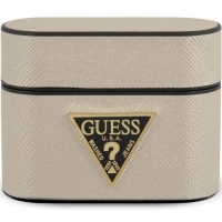 Guess Saffiano PU Leather Case - Apple Airpods Pro - Beige/Goud