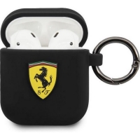 Ferrari Silicone Case voor Apple Airpods 1 & 2 - Zwart