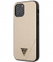 Guess Saffiano V-Stitch Hard Case iPhone 12/12 Pro (6.1") - Goud