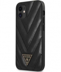 Guess V-Quilted Hard Case - Apple iPhone 12 Mini (5.4") - Zwart