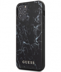 Guess Marble Backcover - Apple iPhone 12 Pro Max (6.7") - Zwart
