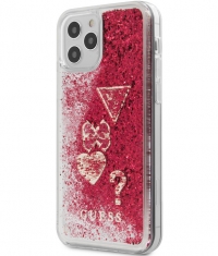 Guess Charms Liquid Glitter Case iPhone 12 Pro Max (6.7") - Roze